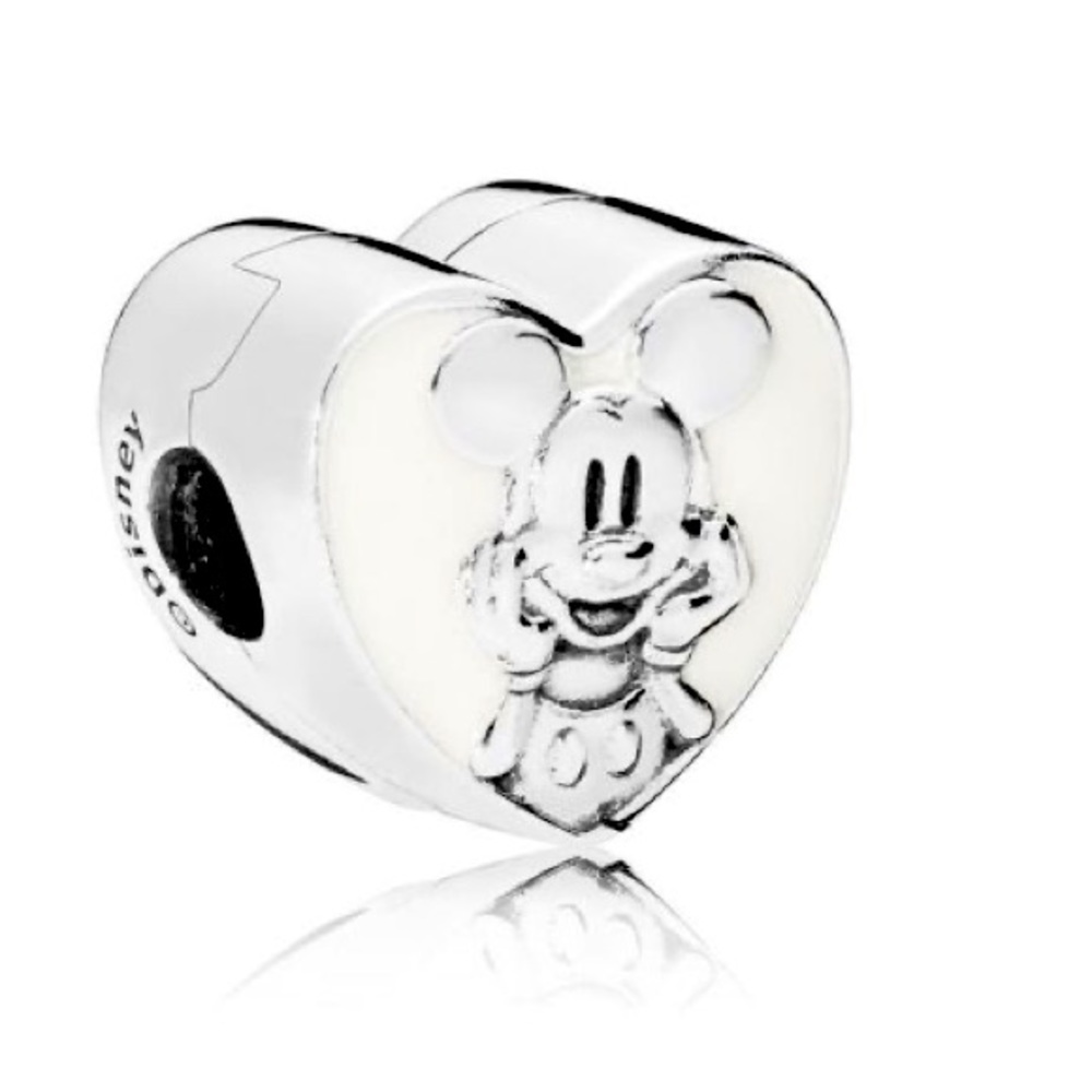 NEW - RETIRED Authentic Pandora - Disney, Vintage Mickey Clip, White Enamel